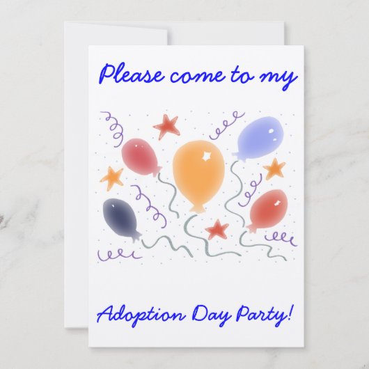 Adoption Tag Party Einladung (Vorderseite)