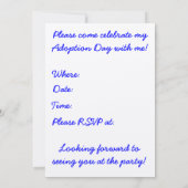 Adoption Tag Party Einladung (Rückseite)