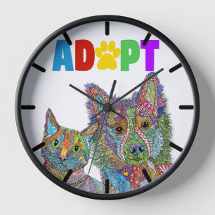 Adoption und Rettung von Hunden und Katzen Uhr