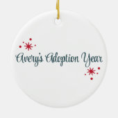 Adoption "Unser erstes ewiges Familienfest" Keramik Ornament (Hinten)