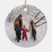 Adoption "Unser erstes Weihnachtsfest" Foto zurück Keramik Ornament (Hinten)