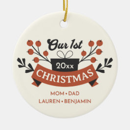 Adoption "Unser erstes Weihnachtsfest" Moderner Sa Keramik Ornament