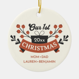 Adoption "Unser erstes Weihnachtsfest" Moderner Sa Keramik Ornament