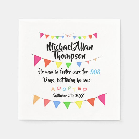 Adoption von Foster Care Party Napkins Serviette (Vorderseite)