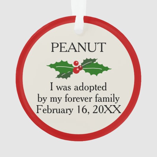 Adoption von Haustieren | Benutzerdefiniertes Foto Ornament (Rückseite)