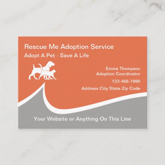 Adoption von Haustieren Business Cards Visitenkarte (Vorderseite)