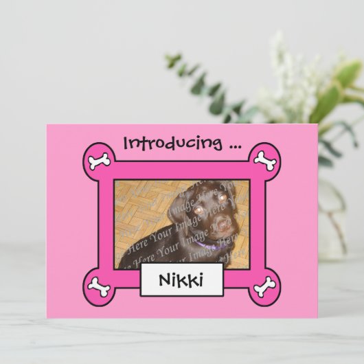 Adoption von Hunden oder Geburtsankündigungen (Ros Ankündigung (Stehend Vorderseite)