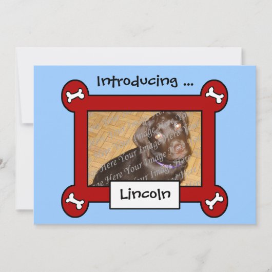 Adoption von Hunden oder Geburtsankündigungen (Rot Ankündigung (Vorderseite)