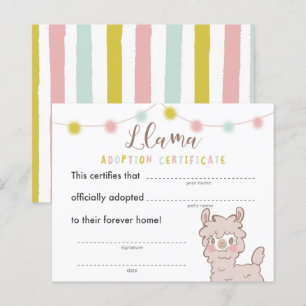 Adoption von Llama Birthday Party