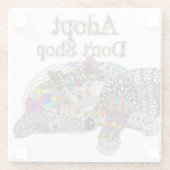 Adoption von niedlichen Hunden und Katzen Glasuntersetzer (Rückseite)