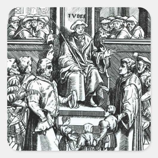 Adoption von Waisenkindern vor dem Obersten Gerich Quadratischer Aufkleber (Vorderseite)