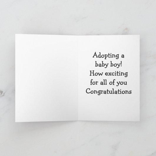ADOPTION WELCOME BABY BOY KARTE (Innenseite)