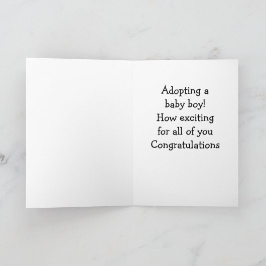 ADOPTION WELCOME BABY BOY KARTE (Innenseite)