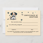 Adoption-Zertifikat kawaii Welpe Einladung (Vorderseite)