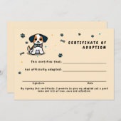 Adoption-Zertifikat kawaii Welpe Einladung (Vorne/Hinten)