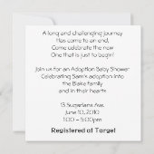 Adoptions-Dusche laden ein Einladung (Rückseite)