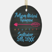 Adoptions-Entwurfs-Name-Datums-Foto Keramik Ornament (Rechts)
