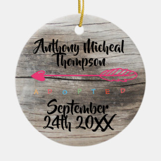 Adoptions-Entwurfs-Name-Datums-Foto Keramikornament