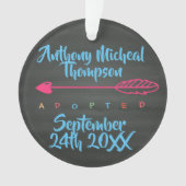 Adoptions-Entwurfs-Name-Datums-Foto Ornament (Vorderseite)