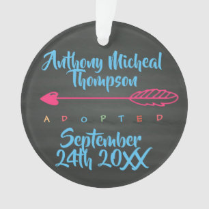 Adoptions-Entwurfs-Name-Datums-Foto Ornament
