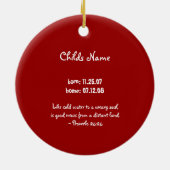 Adoptions-Liebe-Jungen-Verzierung Keramik Ornament (Hinten)