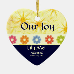 Adoptions-Mitteilungs-Andenken Keramik Ornament