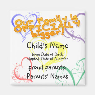 Adoptions-Mitteilungs-Magnet Magnet