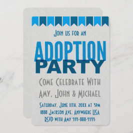 Adoptions-Party-blaue moderne Einladung