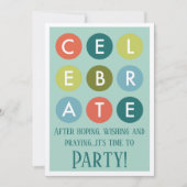 Adoptions-Party-moderne Kreis-Mitteilung Einladung (Vorderseite)