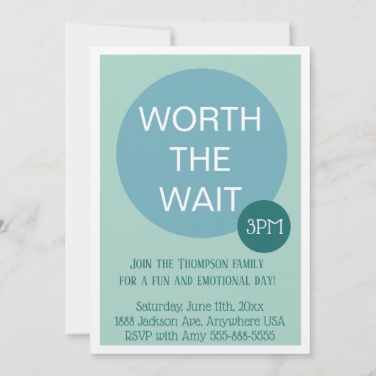 Adoptions-Party-moderne Kreis-Mitteilung Einladung (Rückseite)