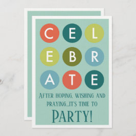 Adoptions-Party-moderne Kreis-Mitteilung Einladung