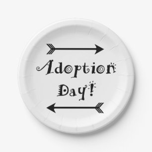 Adoptions-Tag! Pflege/adoptieren Sie Entwurf Pappteller