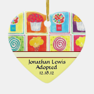 Adoptionsankündigungs-Ornament Candy Sweets Keramikornament
