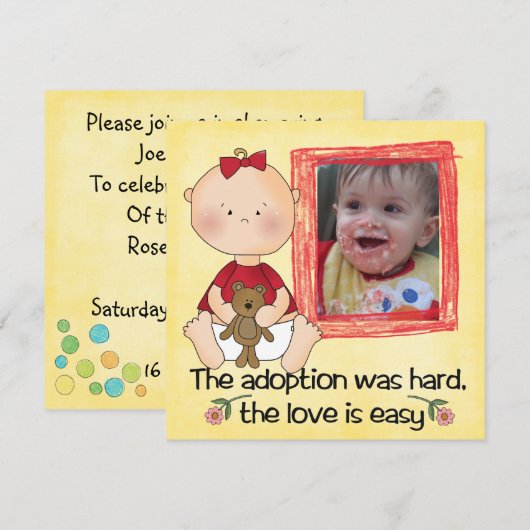 Adoptionsduscheneinladung Einladung (Vorne/Hinten)