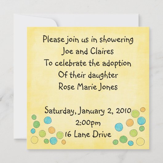 Adoptionsduscheneinladung Einladung (Rückseite)