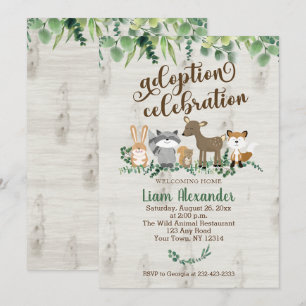 Adoptionsfeier Baby Shower Waldtiere Einladung