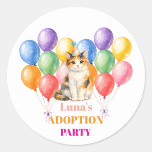 Adoptionsfeier Gotcha-Tag Dreifarbenkatze Haustier Runder Aufkleber