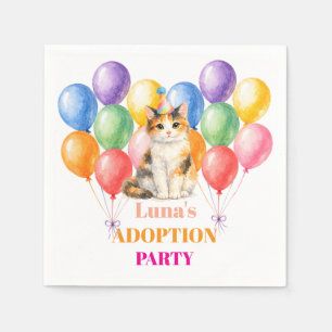 Adoptionsfeier Gotcha-Tag Dreifarbenkatze Haustier Serviette