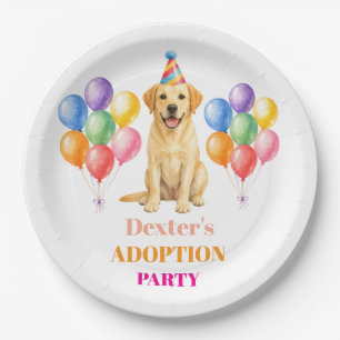 Adoptionsfeier Gotcha-Tag Labrador Hund Haustier Pappteller
