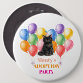 Adoptionsfeier Gotcha-Tag Schwarze Katze Haustier Button (Vorne & Hinten)