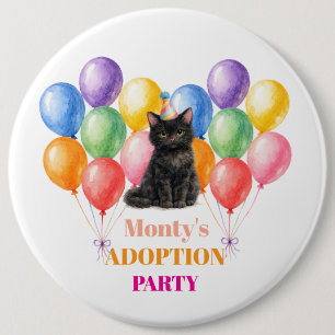 Adoptionsfeier Gotcha-Tag Schwarze Katze Haustier Button