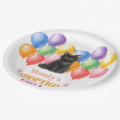 Adoptionsfeier Gotcha-Tag Schwarze Katze Haustier Pappteller (Schrägansicht)