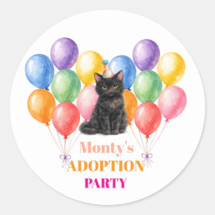 Adoptionsfeier Gotcha-Tag Schwarze Katze Haustier Runder Aufkleber