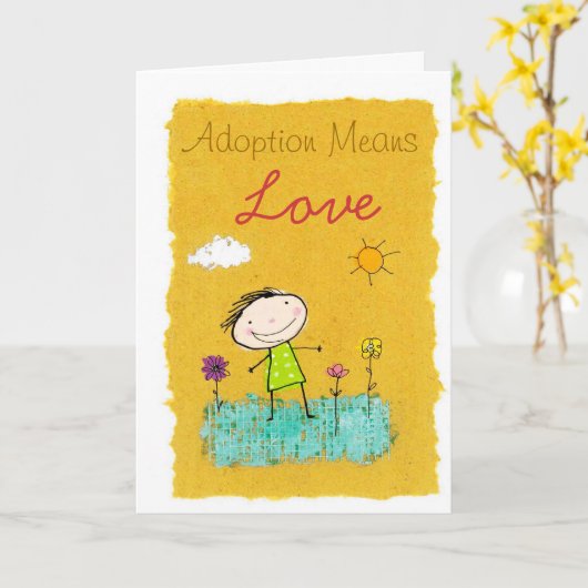 Adoptionsglückwunschkarte Karte (Gelbe Blume)