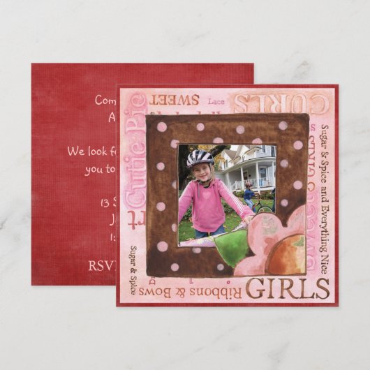 AdoptionstagesParty Einladung (Vorne/Hinten)