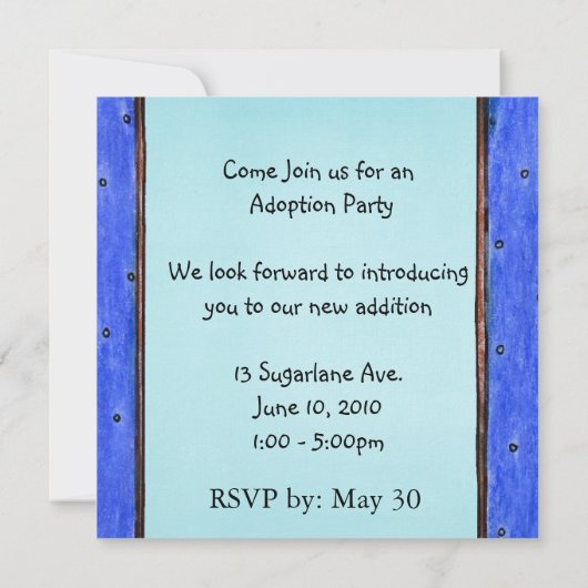 AdoptionstagesParty Einladung (Rückseite)