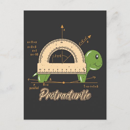 Adorabe Math Protractor Turtle Kids School Postkarte (Vorderseite)