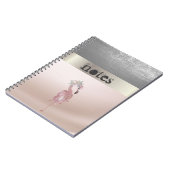 Adorabe Pink Flamingos Blume Notizblock (Linke Seite)
