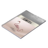 Adorabe Pink Flamingos in Liebe - Personalisiert Notizblock (Linke Seite)
