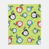 Adorabel Wecker Muster grün Fleece Blanken (Vorderseite)